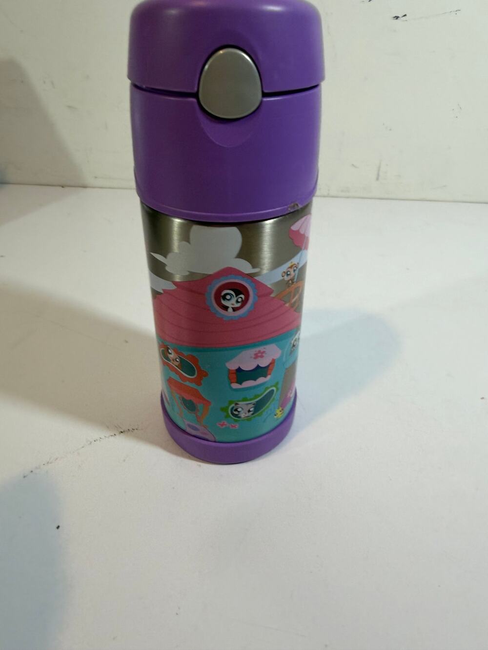 LITTLEST PET SHOP Thermos FUNTAINER 12oz Insulated Water Bottle Hot Cold LPS HTF